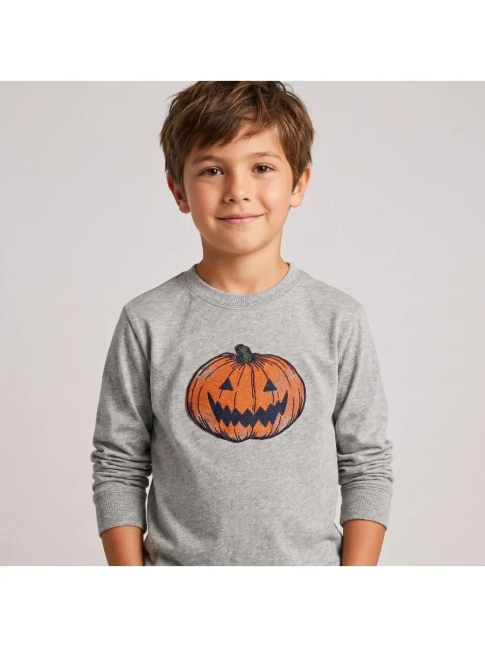 Gymboree Junior Linebacker Boy's Jack-o'-Lantern Pumpkin Head Tee Top in size 8
